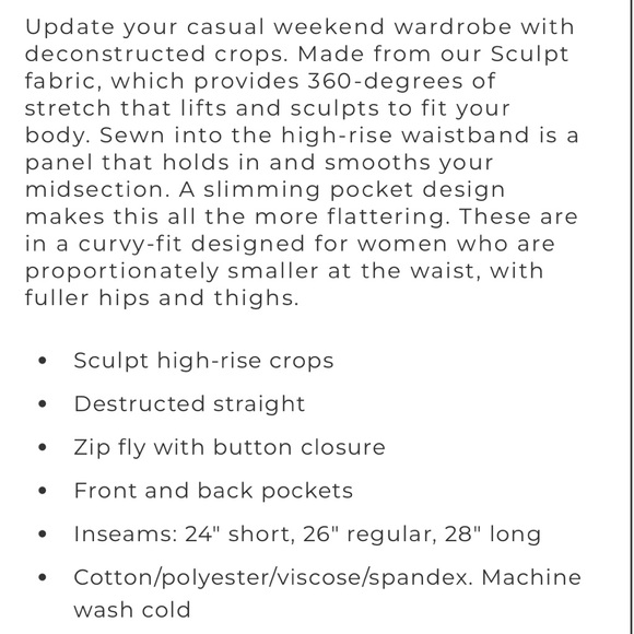 WHBM High-Rise Sculpt Destructed Straight - Picture 5 of 7